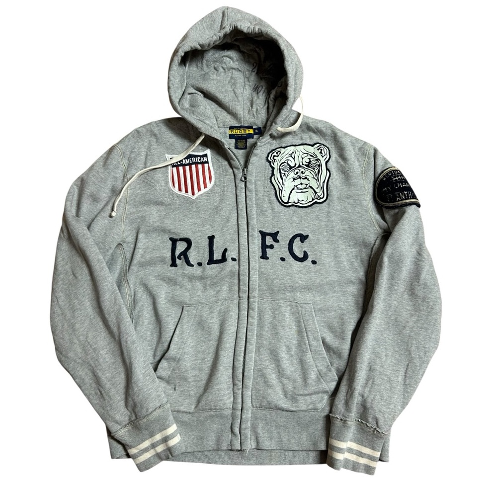 Ralph Lauren Rugby zip up hooded jacket size XL